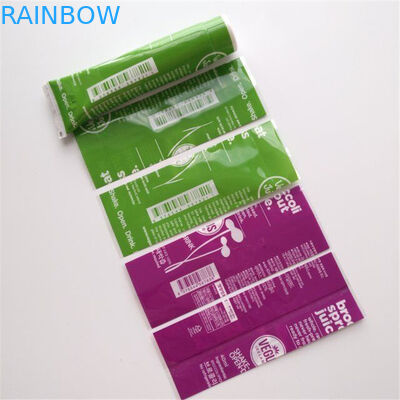 Waterproof Printed Shrink Wrap Bottle Labels PVC/PET For Snack Food Vegus Juices