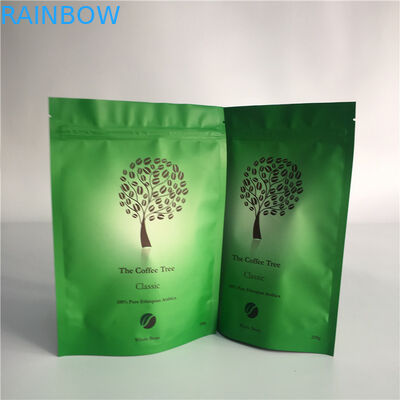 Waterproof Biodegradable Stand Up Coffee Pouches Slimming Matcha Green Tea Kraft Paper Bags
