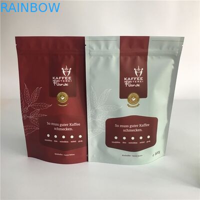 Matte Stand Up Tea Bags Packaging Plastic Zipper Coffee Bag With One Way Degassing Valve