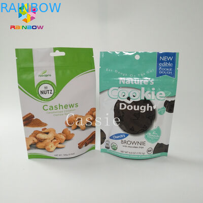 Gravure Printing Stand Up Aluminum Foil Bag Zipper Lock Customized For Powder Food