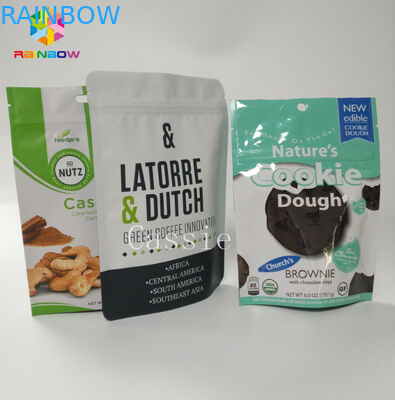 Aluminum Foil Stand Up k Bags , Snack Food Packaging Bags Customized Color