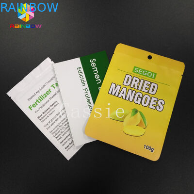 Multi Colored Grip Lock Bags Mylar Foil Sample Pack Open Top For Powder Packaging