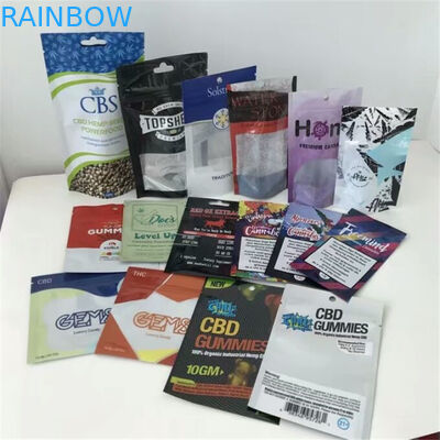 OEM Smell Proof Plastic Pouches Packaging k Aluminum Foil Cbd Gummy Bear Bud Seeds Pouch