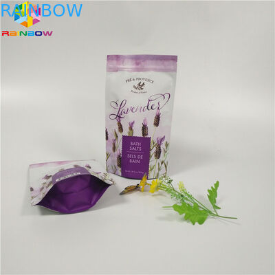 Custom Matte Printing Foil Pouch Packaging Flat Bottom Body Scrub Bag With Zipper