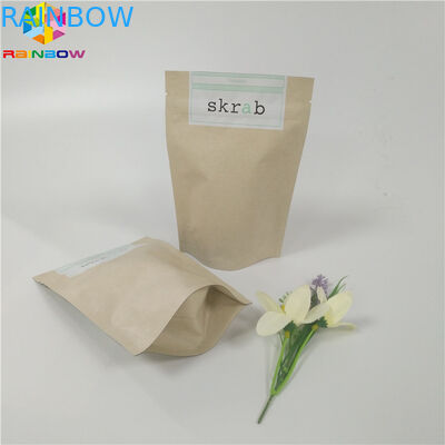 Food Grade Customized Paper Bags Standing Up Recyclable Body Scrub Packaging