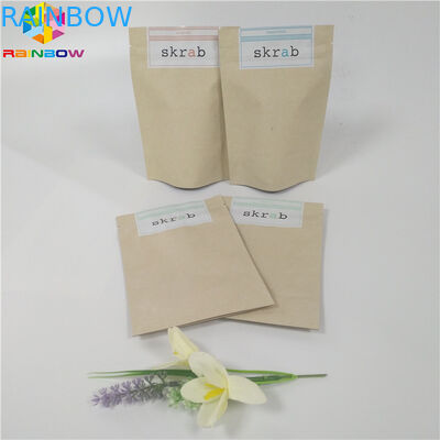 Food Grade Customized Paper Bags Standing Up Recyclable Body Scrub Packaging
