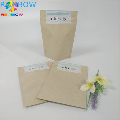 Food Grade Customized Paper Bags Standing Up Recyclable Body Scrub Packaging