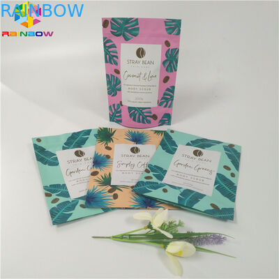 Food Grade Customized Paper Bags Standing Up Recyclable Body Scrub Packaging