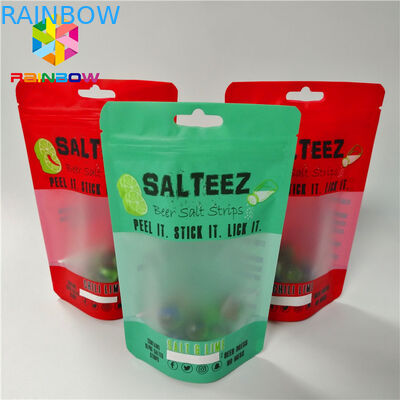 Custom Printed Plastic Bags Food Grade Packaging Bags With Clear Rectangular Window And Zipper For Reusable Storage