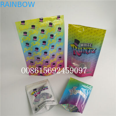 Smell Proof Herbal Incense Packaging Mylar Foil k Holographic Packaging Runtz Stand Up Bags