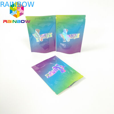 Moisture Proof Stand Up Zipper Pouch Bags RUNTZ Colorful Mylar Laser Hologram Zip Lock