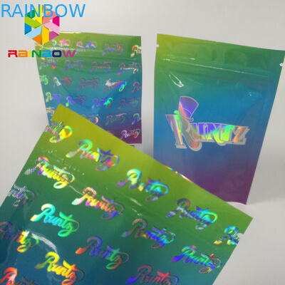 Moisture Proof Stand Up Zipper Pouch Bags RUNTZ Colorful Mylar Laser Hologram Zip Lock
