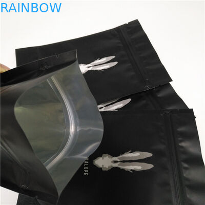 250 Grams Matte Black Food Packaging Films Stand Up Coffee Bags FDA SGS Approval