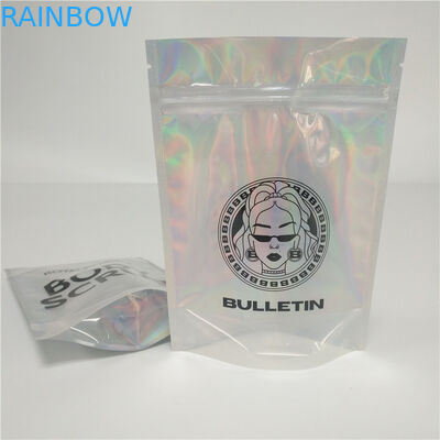 Shinning Holographic Foil Pouch Packaging Hologram Bags Mylar Glitter Powder Nail Polish Bag