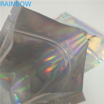 Shinning Holographic Foil Pouch Packaging Hologram Bags Mylar Glitter Powder Nail Polish Bag