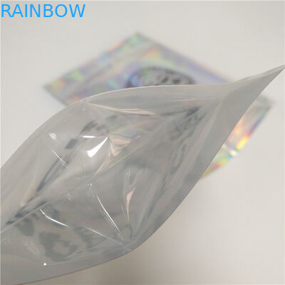 Shinning Holographic Foil Pouch Packaging Hologram Bags Mylar Glitter Powder Nail Polish Bag