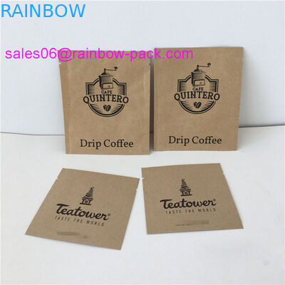 PE Coated k Packing Bags Paper Sachet Pouch Customized Size Kraft Bags For Coffee / Tea / Snack