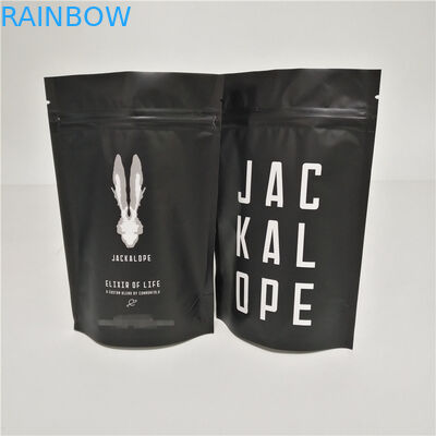 Matte Black Food Packaging Films Stand Up Coffee Bags Custom Logo With Top Zipper