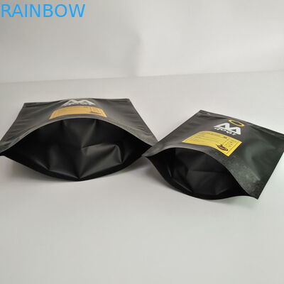 1 kg 500 grams 250 grams Stand Up Black Matte Coffee Packaging Bag With Top Zipper and Aluminum Foil Inside Bags