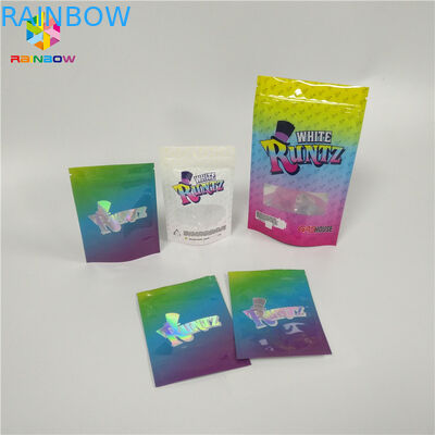 Transparent Window Snack Bag Packaging Hologram Laser Stand Up Bags Pouch High Barrier