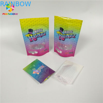 Aluminum Foil Window Plastic Storage Bags Zipper Custom Logo Holographic Tear Notch