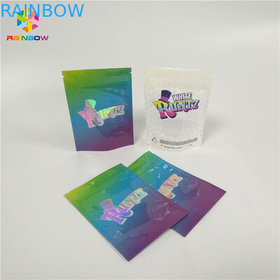 Recyclable Snack Bag Packaging Laser Holographic Runtz Clear Window Childproof zip lock bag