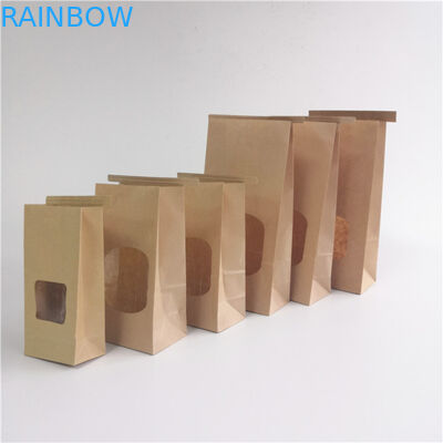 Tin Tie Brown Side Gusset Kraft Paper Printed k Bags Packing Items With Window