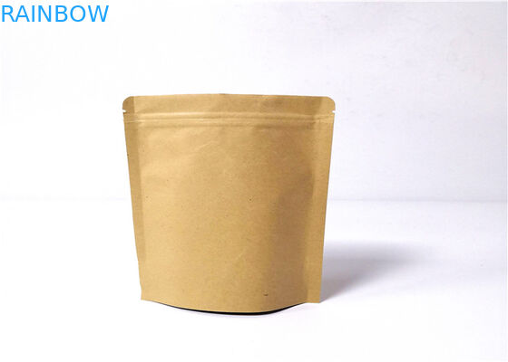 Eco - Friendly Customized Paper Bags Biodegradable Stand Up Pouch With Zip Lock