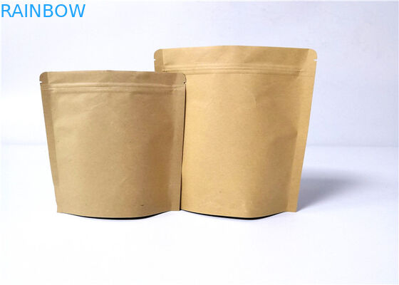 Eco - Friendly Customized Paper Bags Biodegradable Stand Up Pouch With Zip Lock