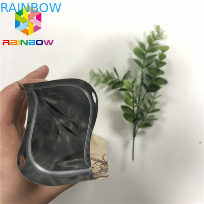 UV Printing Three Side Sealed Zipper Craft Paper Bags For Chocolate Bar Packing