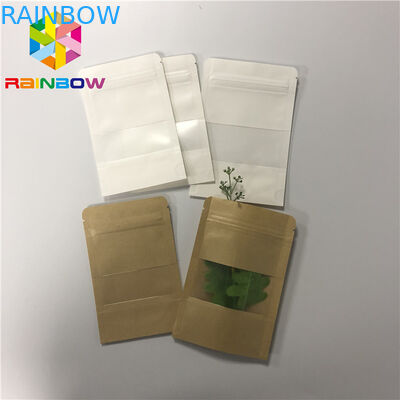 Rectangle Round Window Customized Paper Bags 50-200 Microns Thickness For Packaging