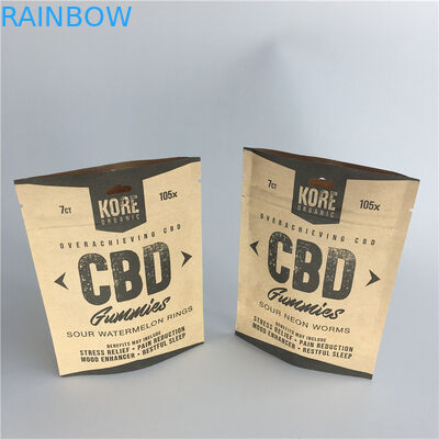 Resealable Cosmetic Packaging Bag Aluminum Foil Kraft Paper Stand Up Pouches