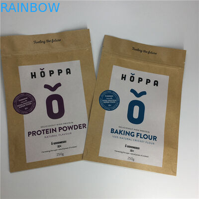 Resealable Cosmetic Packaging Bag Aluminum Foil Kraft Paper Stand Up Pouches