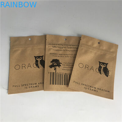 Resealable Cosmetic Packaging Bag Aluminum Foil Kraft Paper Stand Up Pouches