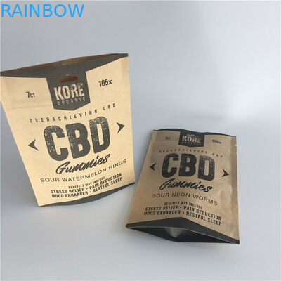 Brown Kraft Paperstand Up Pouches 120-140 Micron Thickness For Powder Spices