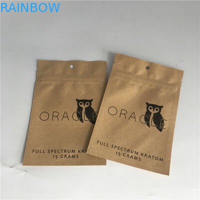 Brown Kraft Paperstand Up Pouches 120-140 Micron Thickness For Powder Spices