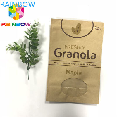Self Standing Smell Proof Rice Packaging Bags Aluminum Foil Craft Paper Recyclable