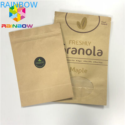 Self Standing Smell Proof Rice Packaging Bags Aluminum Foil Craft Paper Recyclable