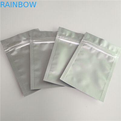 Plain Silver Color Stand Up Zipper Pouch Bags Customized Laminated Packaging