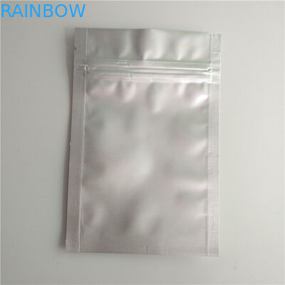 Plain Silver Color Stand Up Zipper Pouch Bags Customized Laminated Packaging