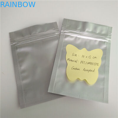 Plain Silver Color Stand Up Zipper Pouch Bags Customized Laminated Packaging