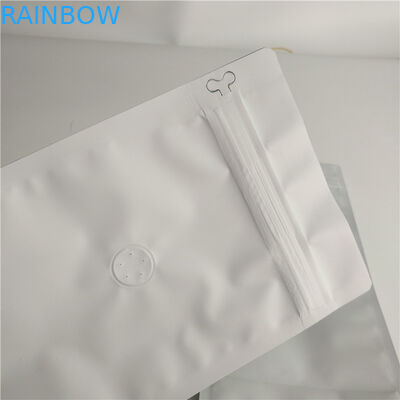 Flat Bottom Bag Food Packaging Film Plain White Printing Top Filling With Air Valve