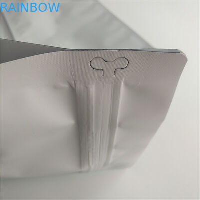 Flat Bottom Bag Food Packaging Film Plain White Printing Top Filling With Air Valve