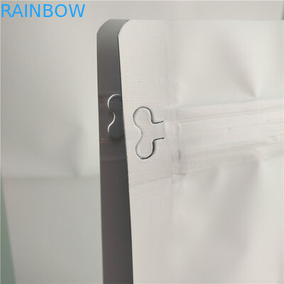 Flat Bottom Bag Food Packaging Film Plain White Printing Top Filling With Air Valve