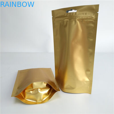 Top Zipper Stand Up Pouch Bags Laminated Material With Euro / Round Hanging Hole