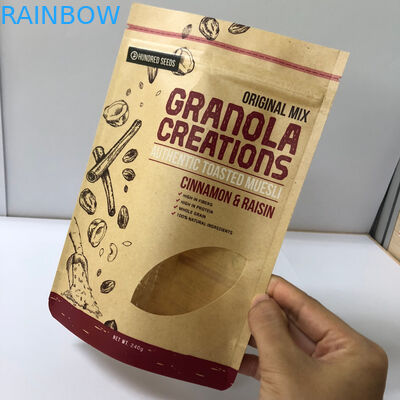 Coffee Beans Packaging Customized Paper Bags 120-180 Mic Thickness With Logo Printing