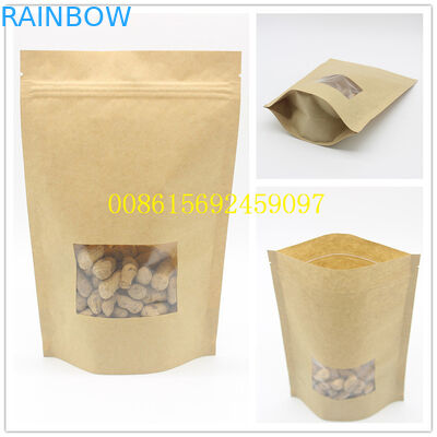 Coffee Beans Packaging Customized Paper Bags 120-180 Mic Thickness With Logo Printing