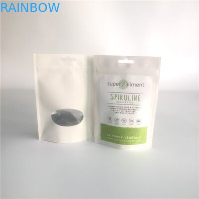 Resealable Customized Paper Bags Stand Up Pouches Gravure Printing With Clear Window