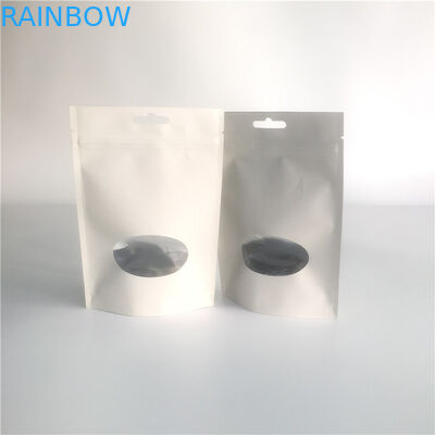 Resealable Customized Paper Bags Stand Up Pouches Gravure Printing With Clear Window