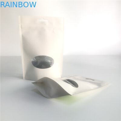 Resealable Customized Paper Bags Stand Up Pouches Gravure Printing With Clear Window
